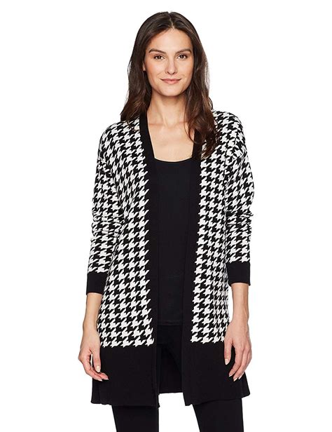 houndstooth cardigan long